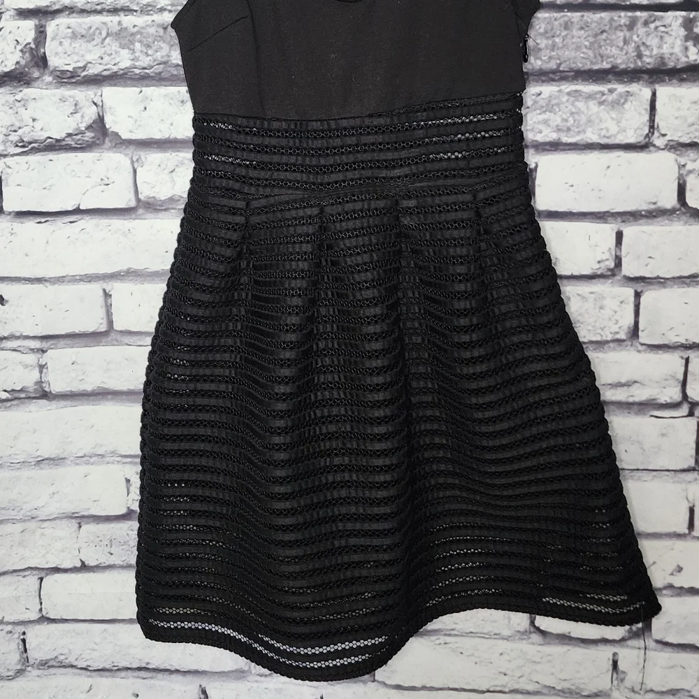 Poetry Black Textured Mini Dress - S - Picture 2 of 6